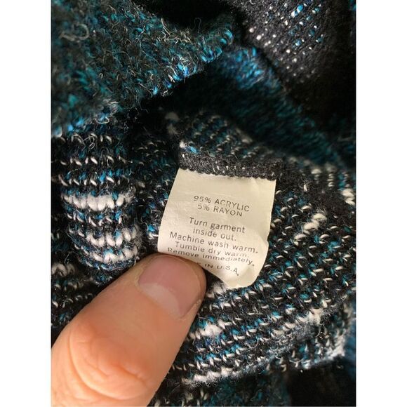 Vintage 90s Le Tigre Geometric button front cardigan women’s size medium - Picture 4 of 5